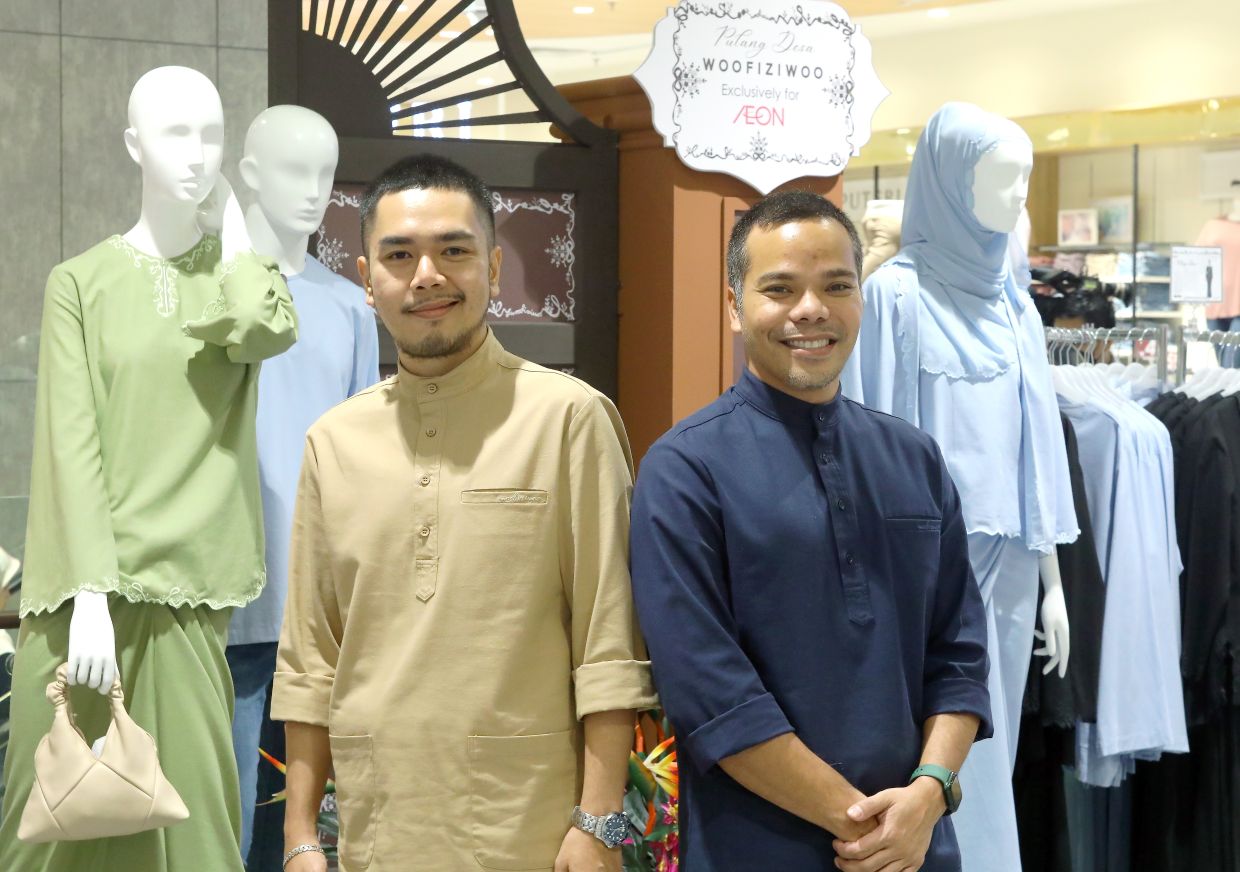 Hafizi Radzi Woo (left) and Izree Kai Haffiz are enthusiastic about reaching new customers with their collection designed specially for Aeon. Photo: SAMUEL ONG/The Star