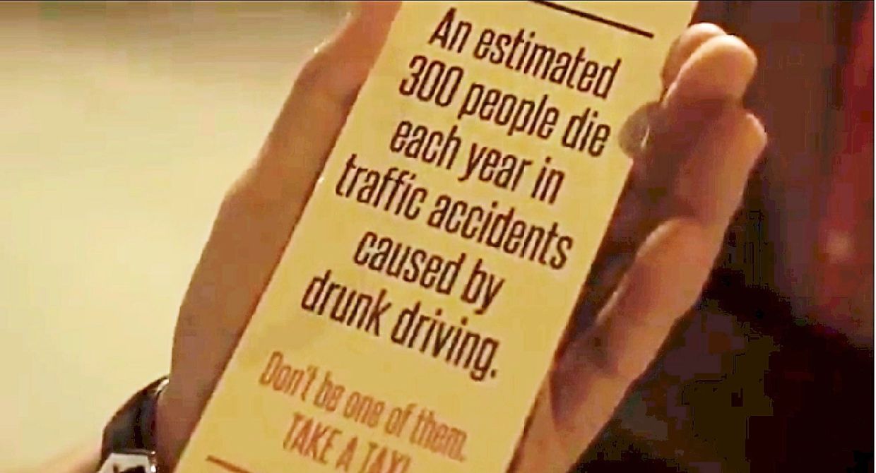A cautionary note about drunk driving that was part of a campaign against the act. — Filepic