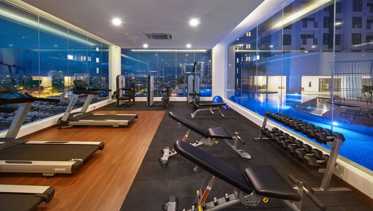 Workouts will never be boring in this gym with a view.