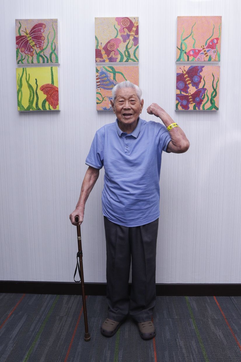 It's only in the past year that Chin has started to use a walking stick.