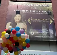 Congratulatory billboard put up at Ipoh SOHO to celebrate Michelle Yeoh’s Oscar win