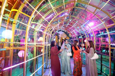 (from left) Karen Abraham, Natasha Elyzza, Sarah Phuah and Syarifah Adilah Syed Khairi sharing a light-hearted moment in celebration of Hari Raya 2023.  — KAMARUL ARIFFIN/The Star