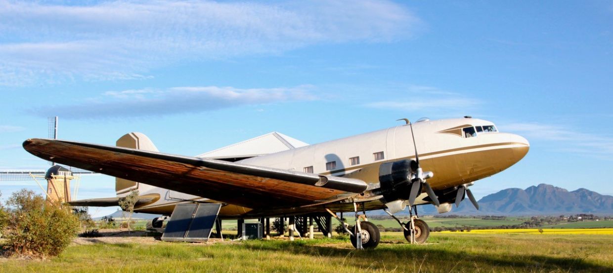 At The Lily, you can choose to stay in this 1944 Dakota Aircraft, which has been converted into a room. – The Lily