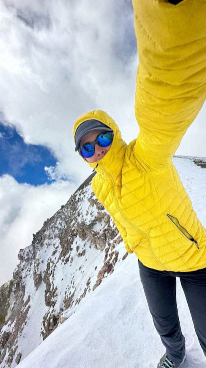Tijerina taking a selfie in Pico de Orizaba.