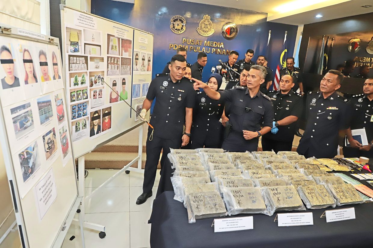 Nine drug ring members nabbed in Penang - Vimarsana News