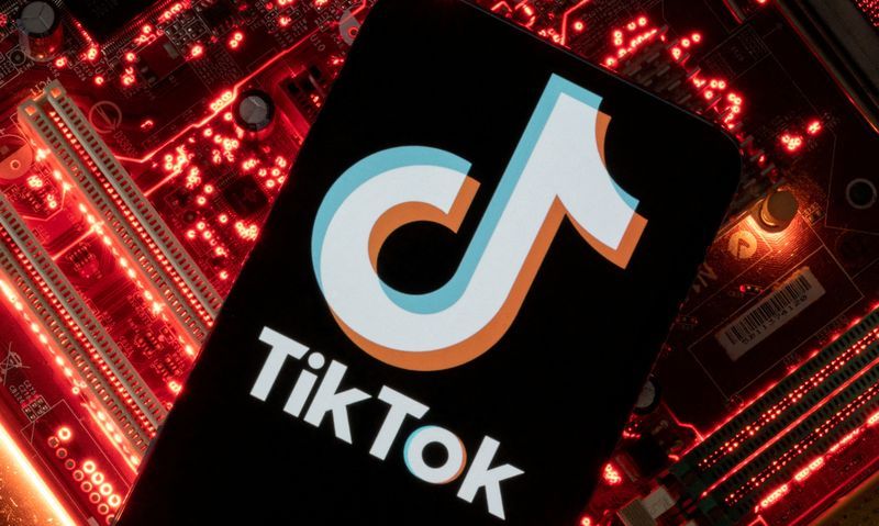 FILE PHOTO A smartphone with a displayed TikTok logo is placed on a computer motherboard in this illustration taken February 23 2023. REUTERSDado RuvicIllustrationFile Photo
