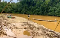 Sandbanks, rocks emerging as Sungai Nenggiri recedes due to hot weather