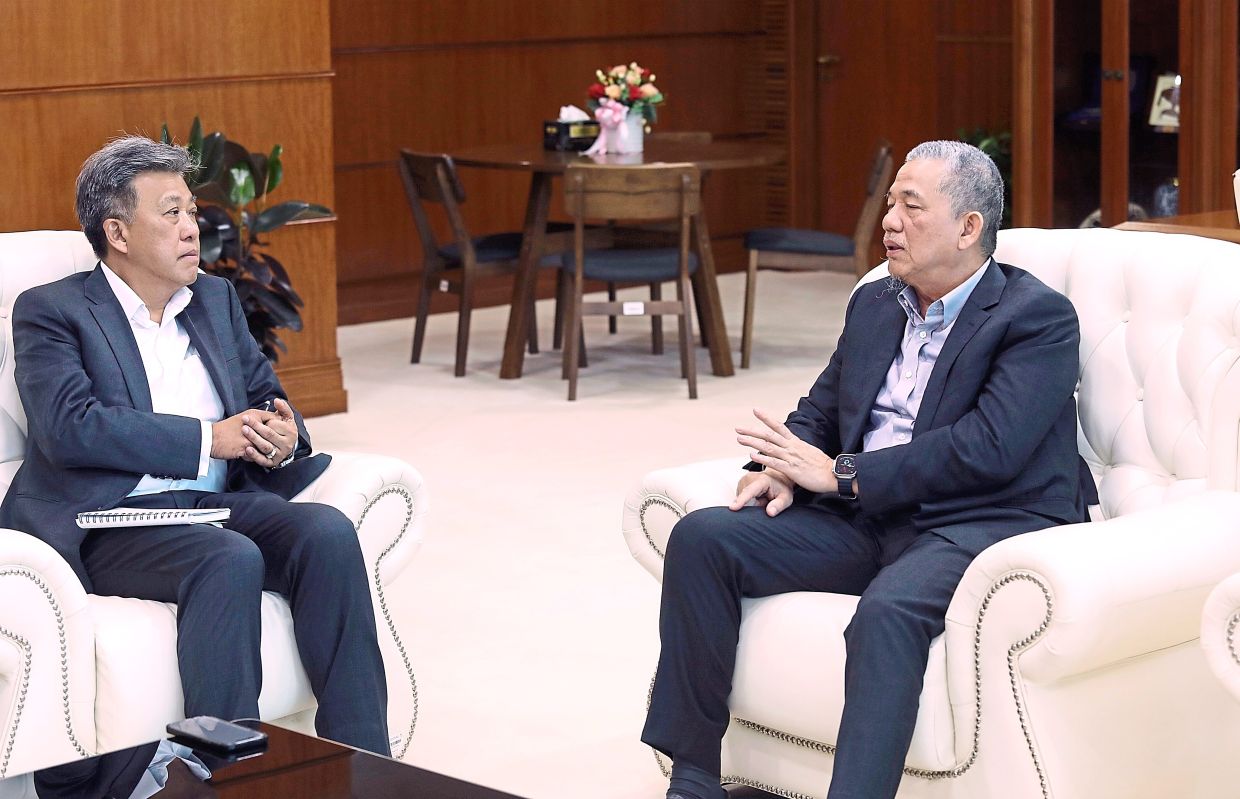 Wong (left) and Fadillah during the interview.