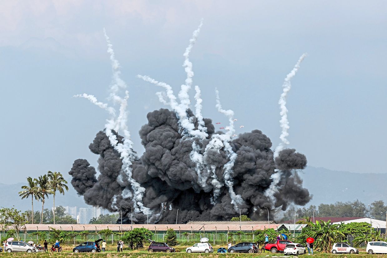 The dramatic display is intended to show the enhanced capabilities and preparedness of the RMAF in dealing with possible accidents.