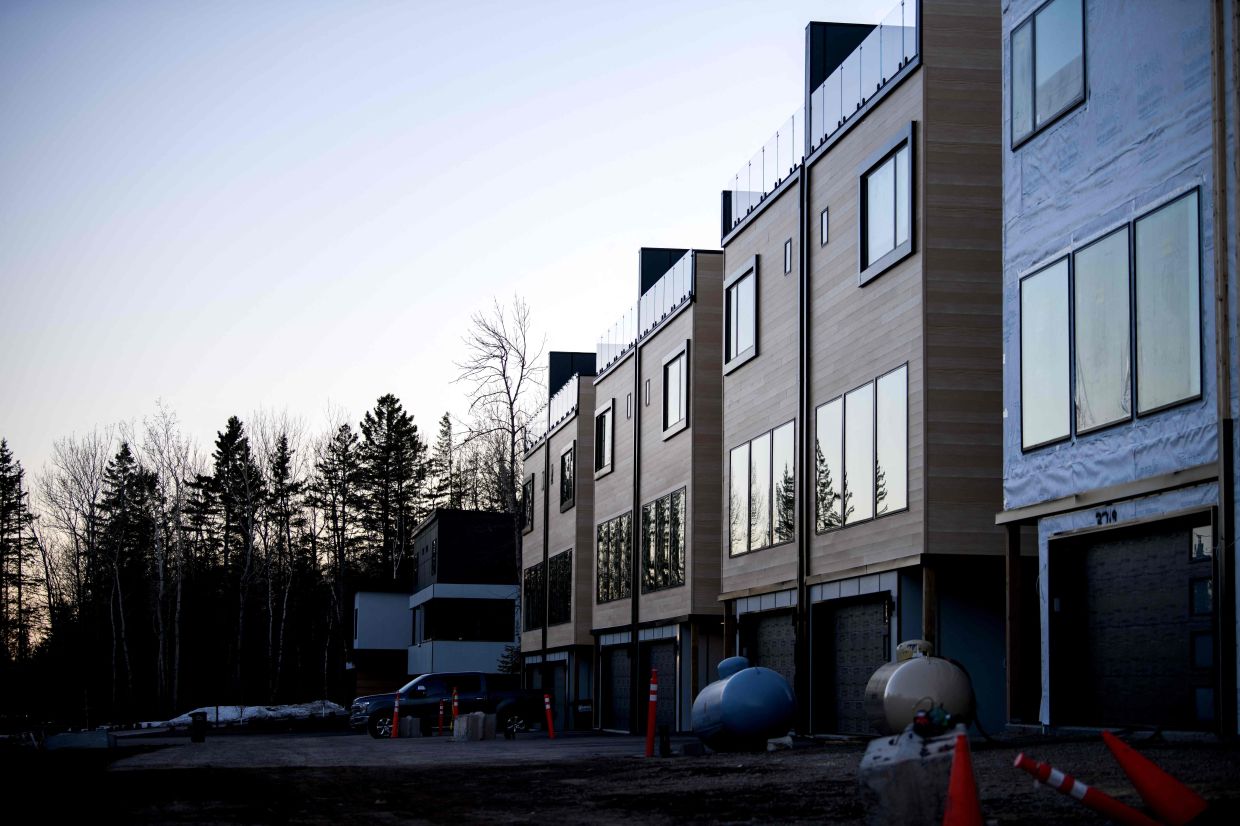 New housing construction is seen along Highway 61 in Duluth.