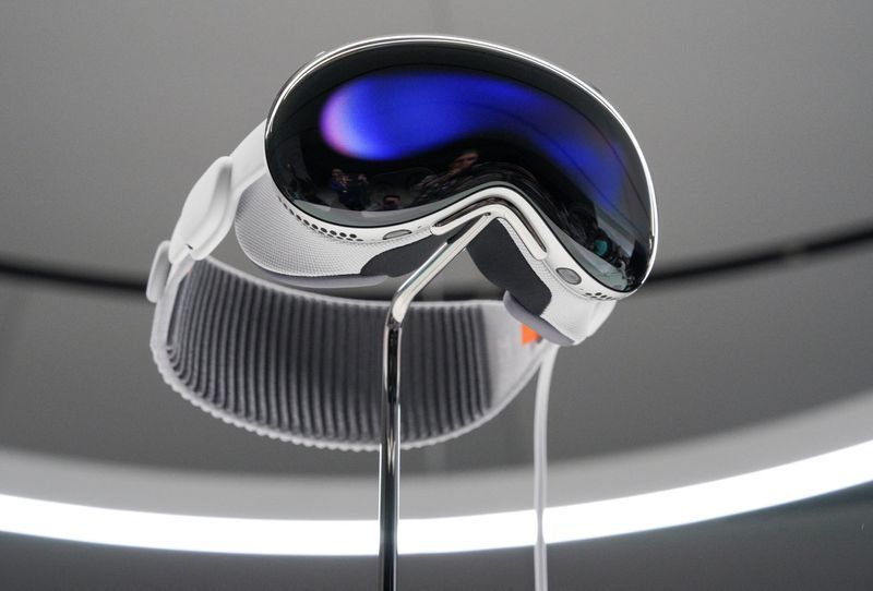 Apples Vision Pro headset is on display at Apples annual Worldwide Developers Conference at the companys headquarters in Cupertino California U.S. June 5 2023. REUTERSLoren Elliott