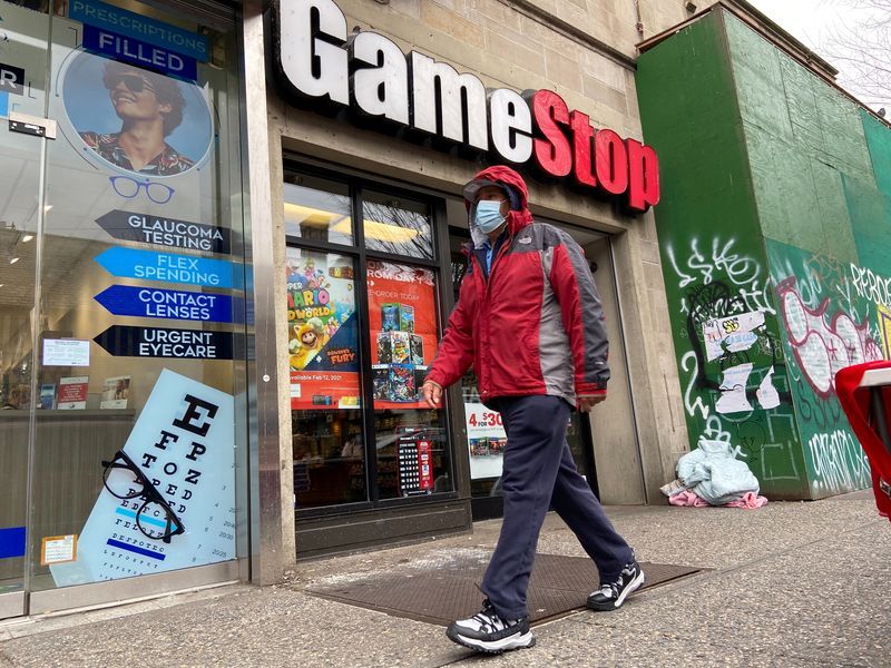 A man walks in front of a GameStop store in the Jackson Heights neighborhood of New York City New York U.S. January 27 2021.  REUTERSNick Zieminski