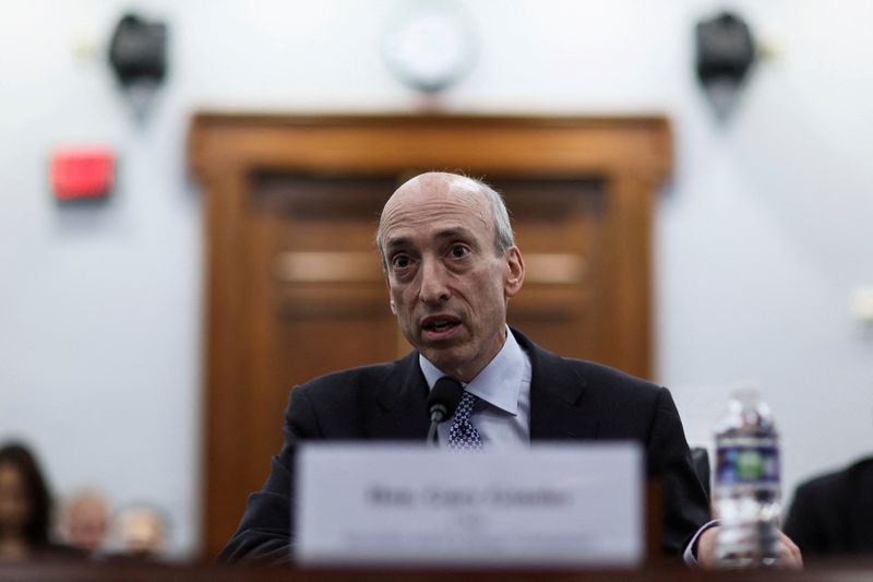 FILE PHOTO U.S. Securities and Exchange Commission SEC Chairman Gary Gensler testifies before a House Financial Services and General Government Subcommittee hearing on President Bidens budget request for the Securities and Exchange Commission on Capitol Hill in Washington U.S. March 29 2023. REUTERSLeah MillisFile Photo