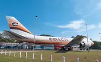 This plane is permanently parked next to an outlet shopping complex in Melaka