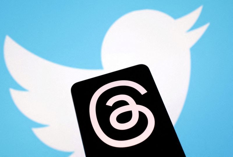 FILE PHOTO Metas Threads app and Twitter logos are seen in this illustration  taken July 4 2023. REUTERSDado RuvicIllustrationFile Photo