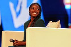 Biles tops competition in first outing since Tokyo Games