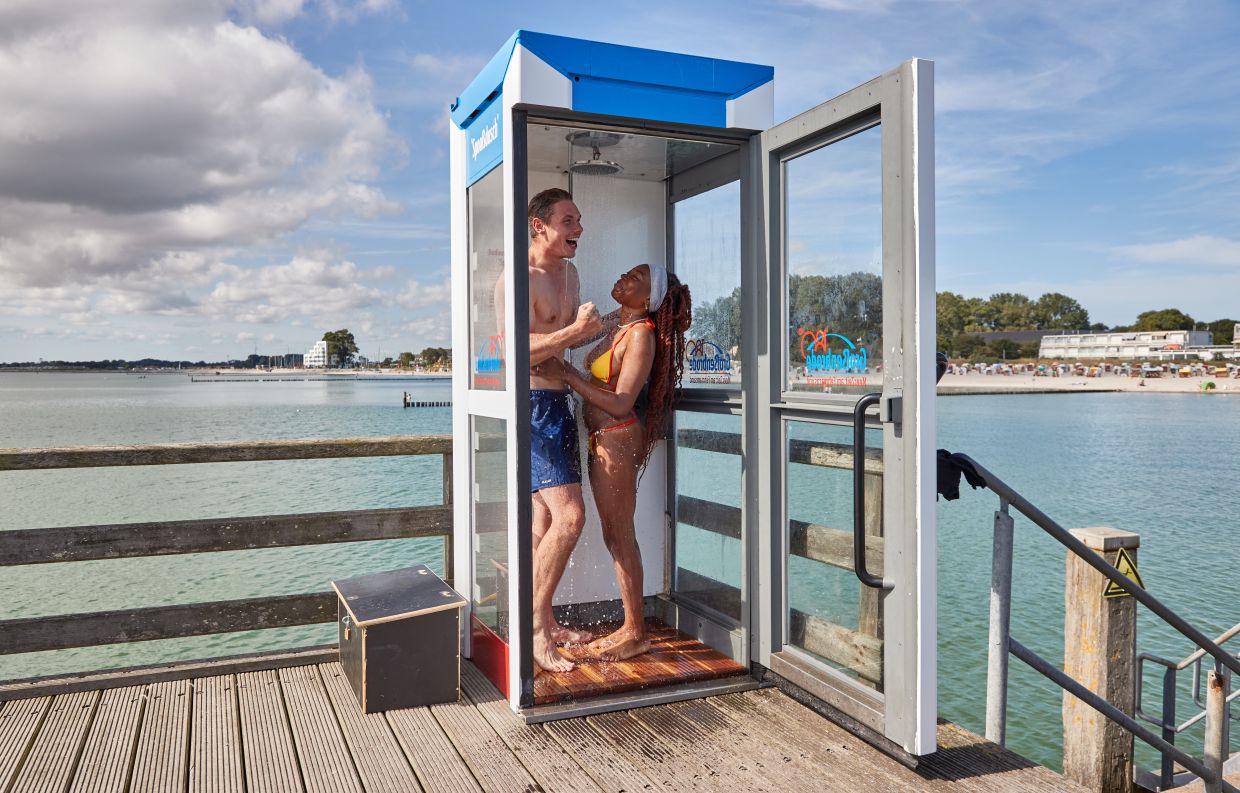 Phone booth converted into public shower at Germany's Baltic Sea | The Star