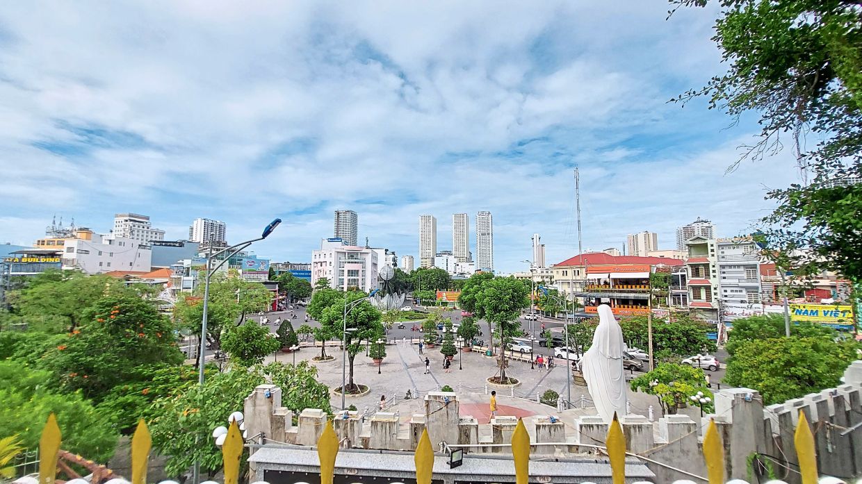 A view of the city of Nha Trang as seen from the cathedral.