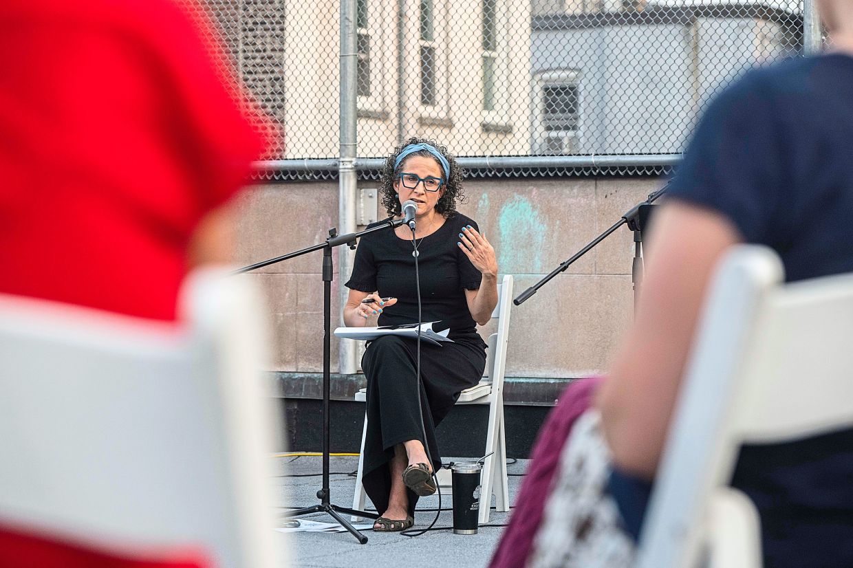 Dardashti delivering remarks during the rally. — ©2023 the New York Times Company