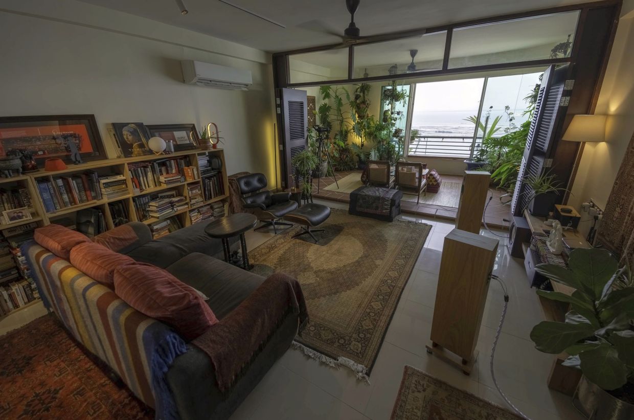 An overview of the living room of David Loh's house in Penang.