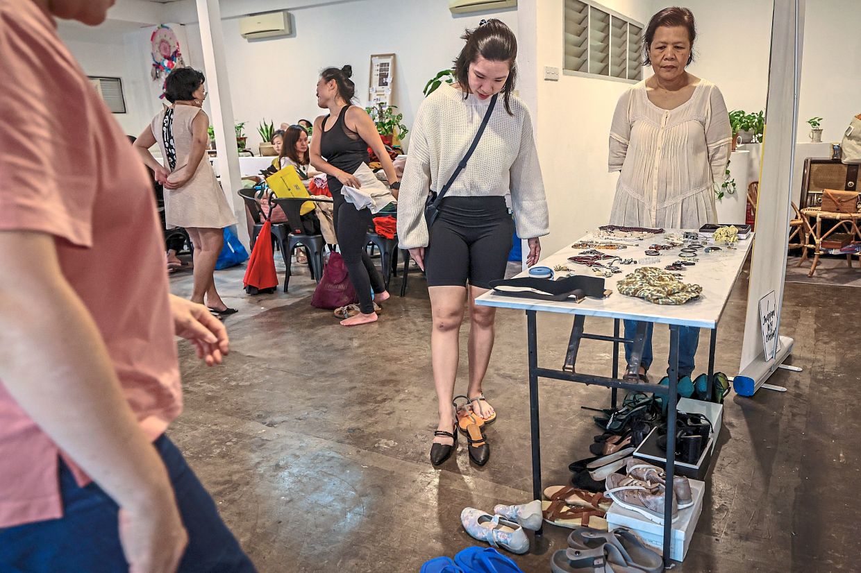 There is also an accessories table where participants can look for costume jewellery and shoes.