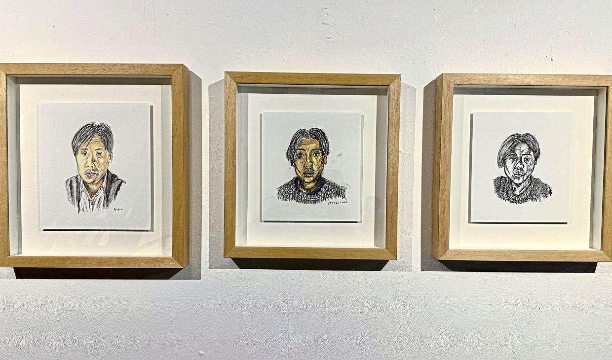 A series off self-portraits made between 2021-2023. The exhibition only features 24, though Wong made over 300 self-portraits during this period. Photo: The Star/Shaari Chemat