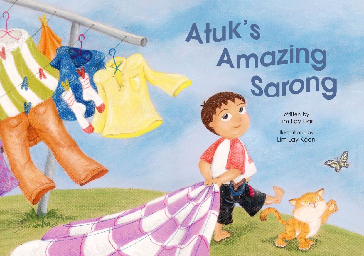 Lay Koon illustrates this book about a boy's adventures with his grandfather's sarong. — Photo: LIM LAY KOON