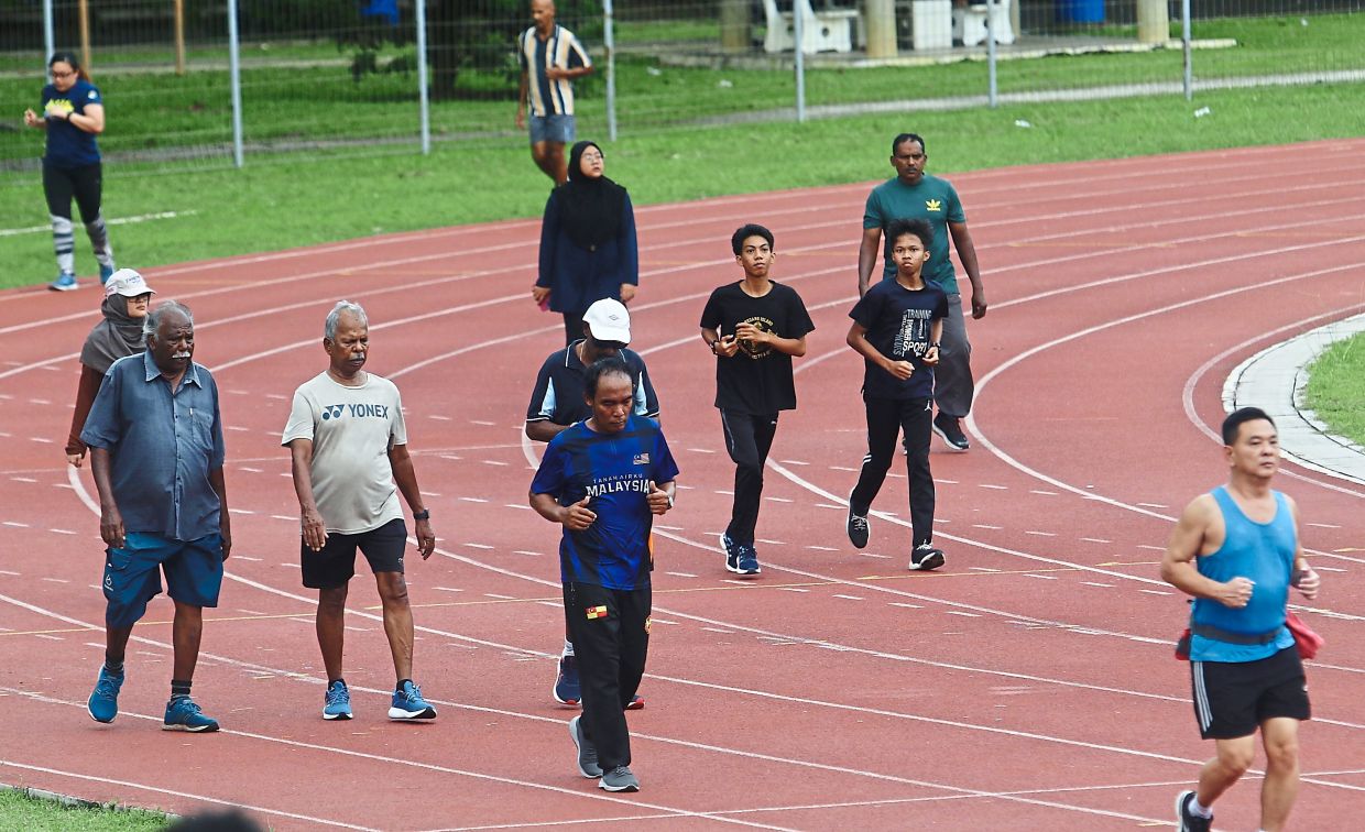 In the evenings, the stadium is packed with locals walking or jogging on the new track.