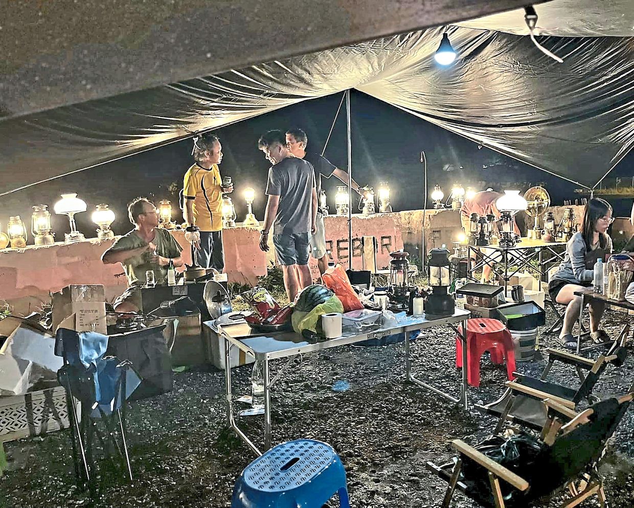Their one-night campsite glowed golden and became an impromptu exhibition of collectible artefacts.