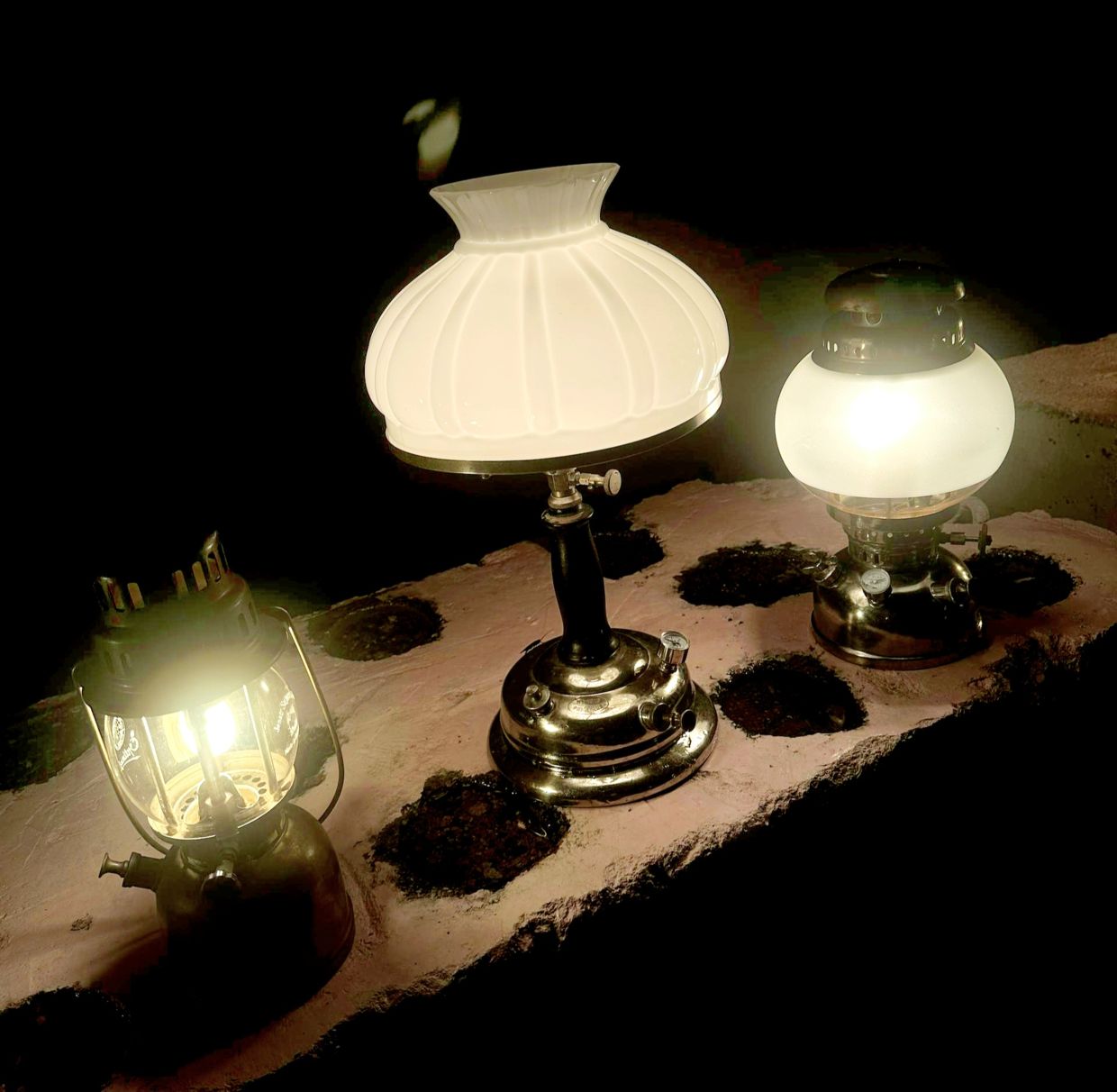 These antique kerosene lamps were created for homes in a time before electricity became publicly available.