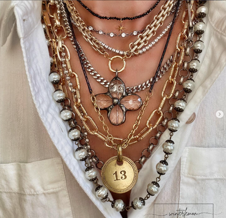 Layering necklaces is one of the top jewellery trends right now. Photo: Instagram/Winterlemon Jewelry