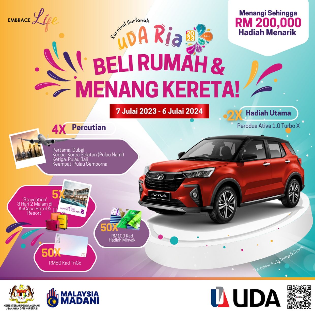 Enjoy attractive offers and chances to win special prizes when you buy UDA’s property during the UDA Ria 2023 Property Campaign. 