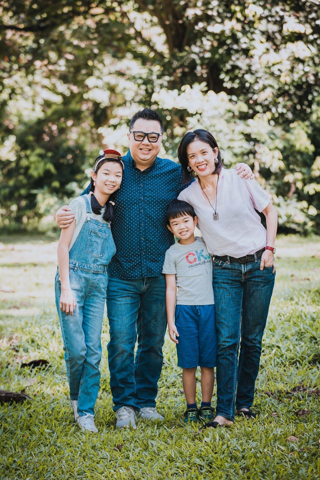 Stroke survivor Chin, seen here with his family, is grateful for every small blessing.