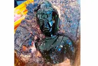 Emerald Buddha statue found in mango tree