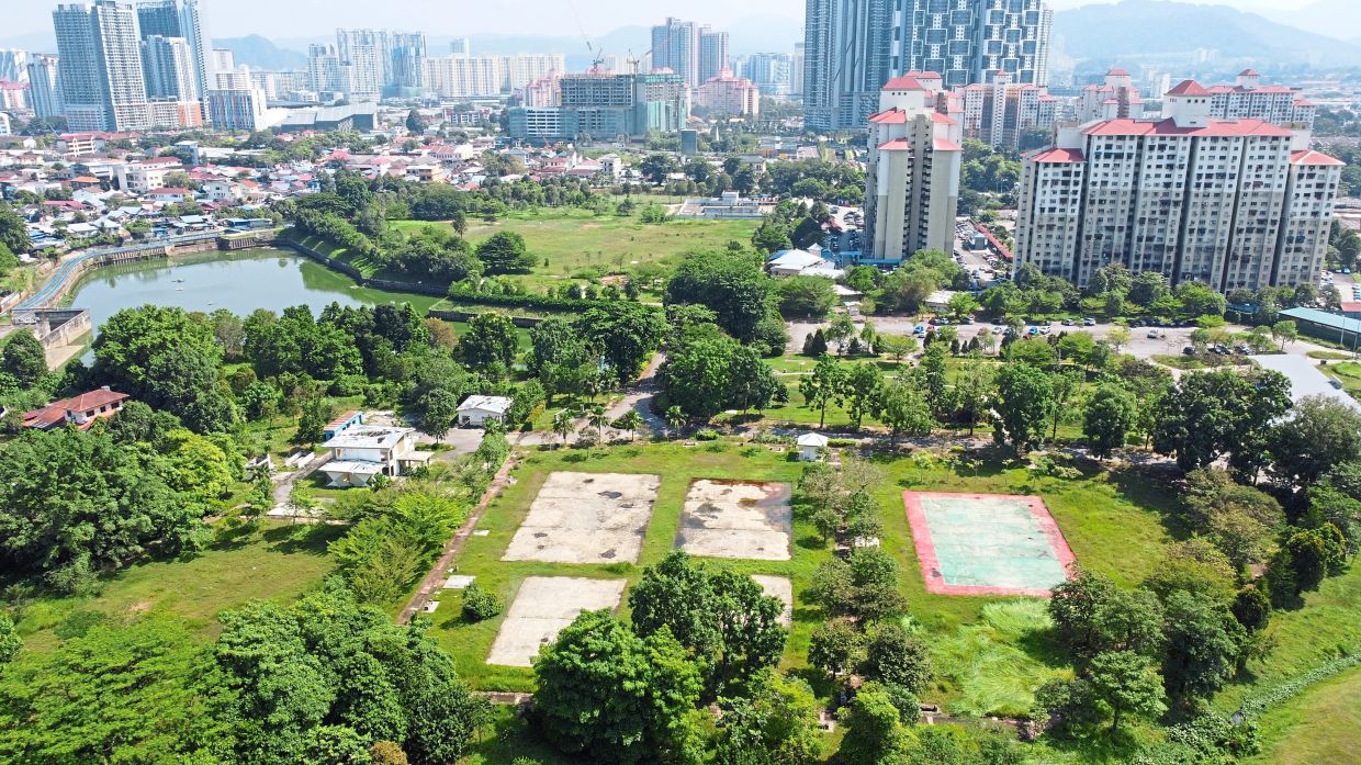 An aerial view of Taman Rekreasi Ayer Panas in Setapak where a sizeable portion of the park was sold to a developer. — Filepic