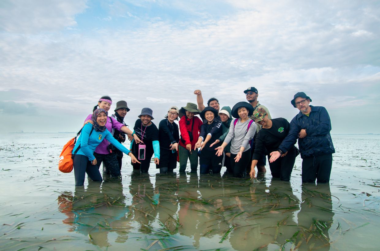 Contemporary gamelan ensemble, Rhythm in Bronze had an immersive seagrass experience as part of their research for their recent performance Seruan Setu: Secret Gardens of the Sea. Photo by Michelle Yip