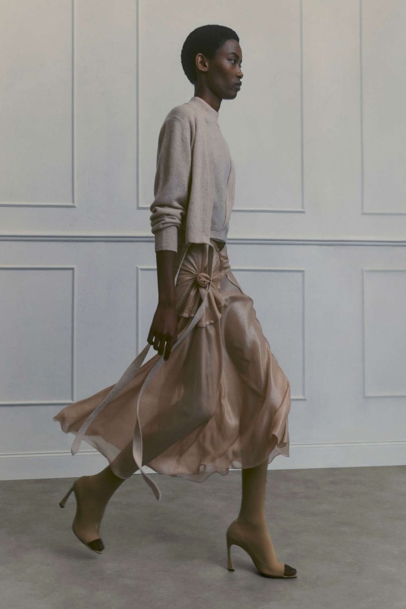 Sheer skirts that you can layer over other clothing are part of a popular trend right now. Photo: Victoria Beckham