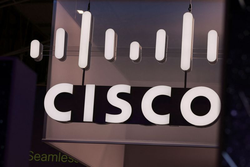 The Cisco logo is displayed during the GSMAs 2023 Mobile World Congress MWC in Barcelona Spain March 1 2023. REUTERSNacho DoceFile Photo