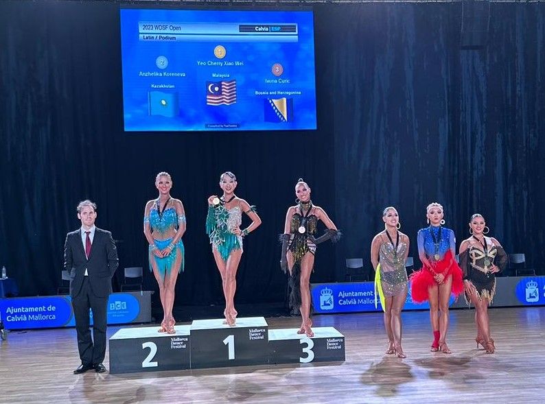 Yeo clinched three medals in the solo female Latin disciplines. Photo: My Dancesport Academy 