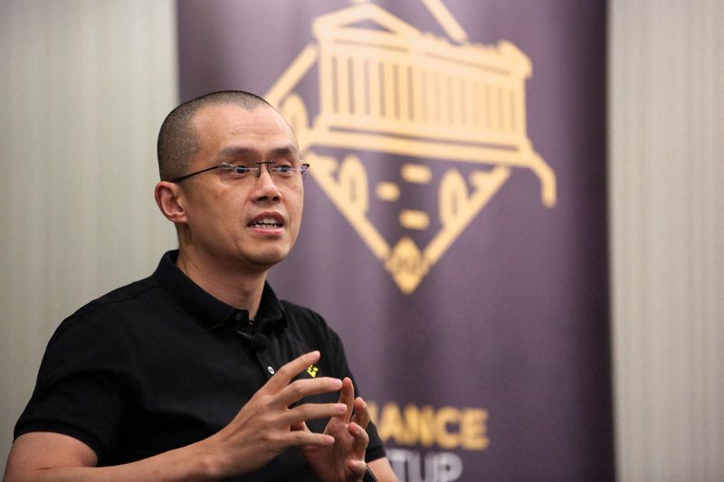 FILE PHOTO Zhao Changpeng founder and chief executive officer of Binance speaks during an event in Athens Greece November 25 2022. REUTERSCostas BaltasFile Photo