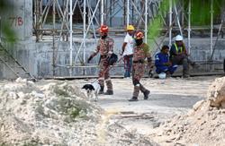 Tonnes of concrete came crashing down