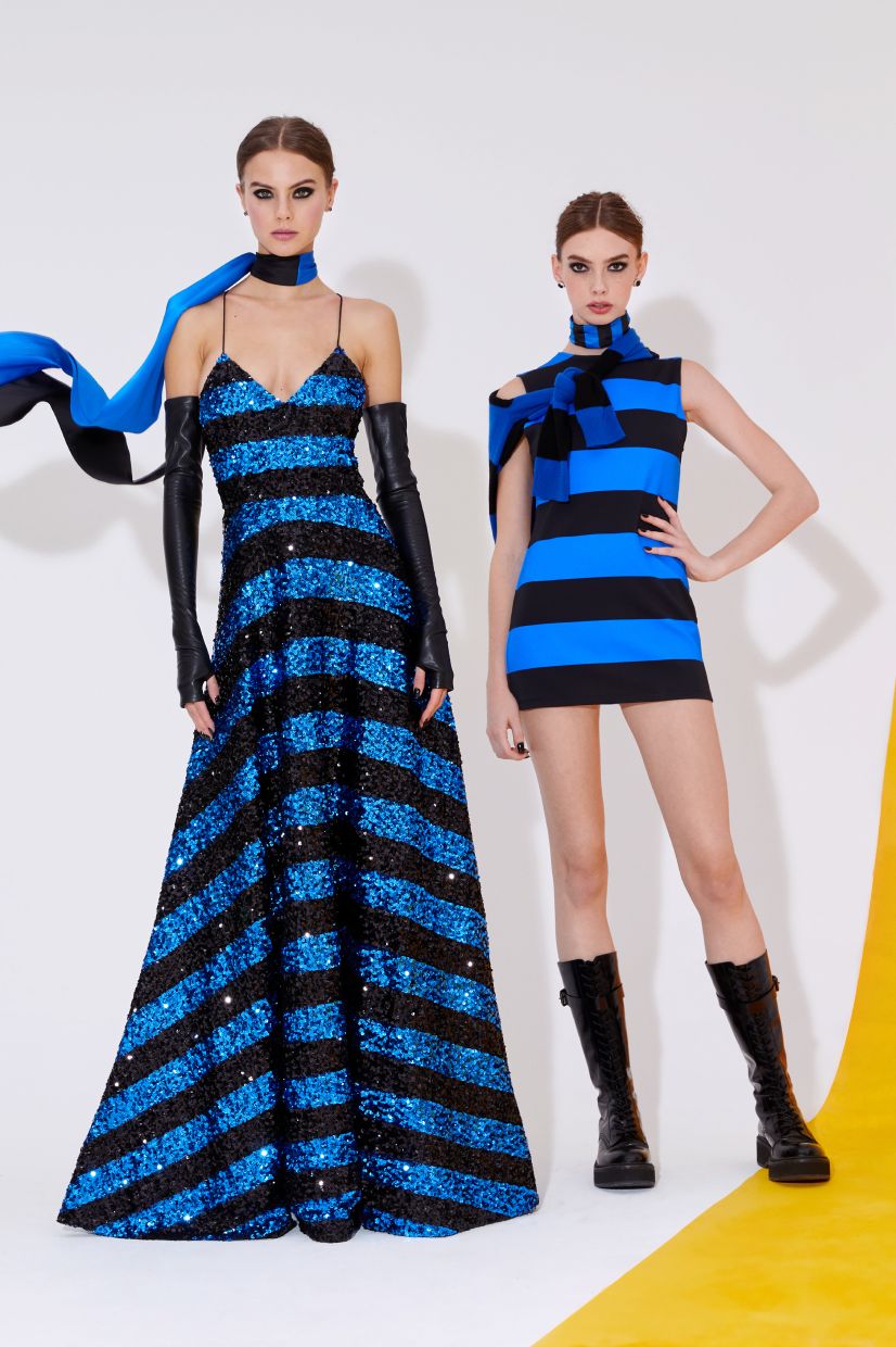 Blue is a great colour to choose if you're looking for a shade other than your typical red, green or gold. Photo: Alice+Olivia