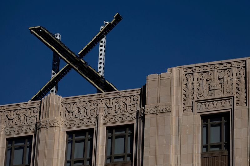 FILE PHOTO X logo is seen on the top of the headquarters of the messaging platform X formerly known as Twitter in downtown San Francisco California U.S. July 30 2023. REUTERSCarlos Barria
