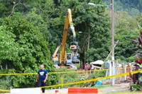 Reinforcement work at landslide site commences