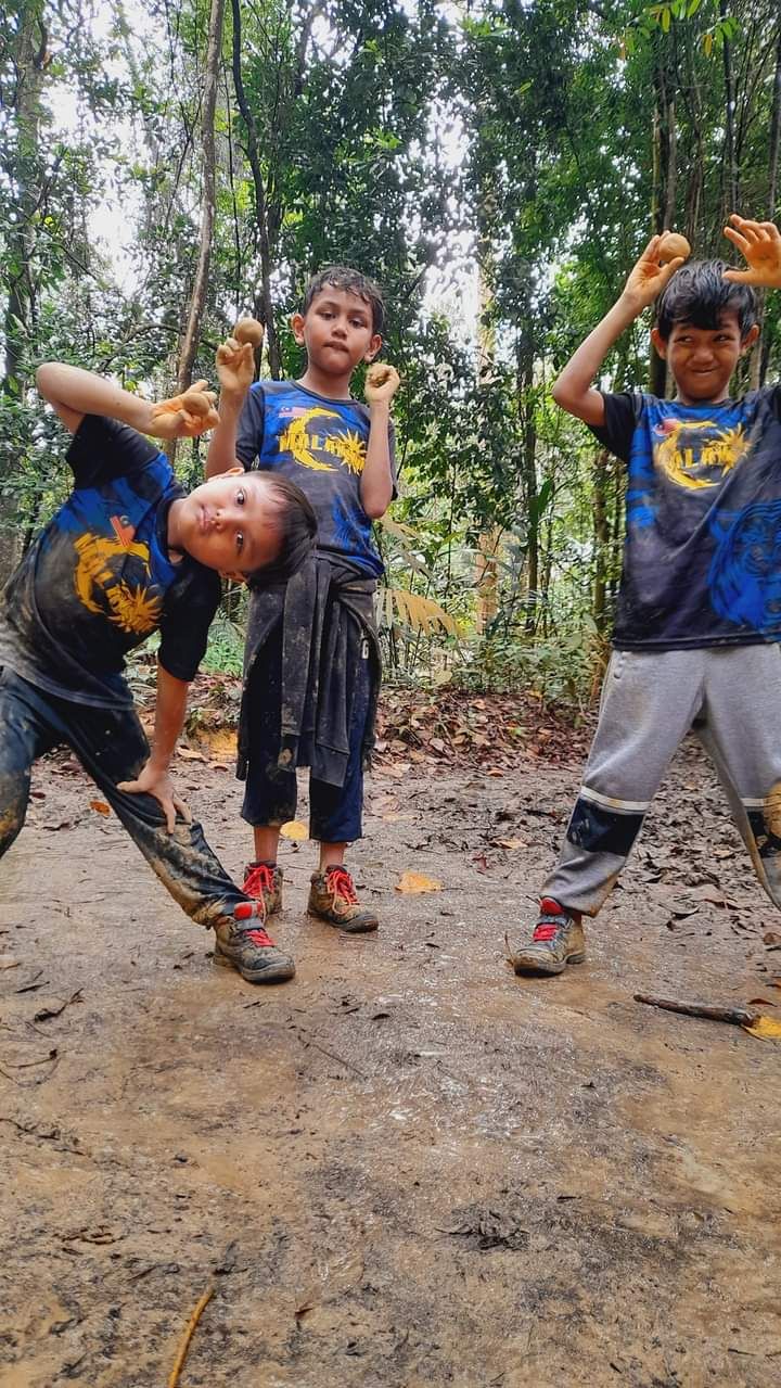 (From left) Ahmad Khamel, Ahmad Luthfi and Ahmad Fahim enjoying nature. The three brothers enjoy hiking and mountain climbing, thanks to their parents. — Photos: SITI MUNIRAH JOHARI