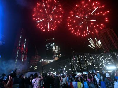 Fireworks display during new year celebration at The Exchange TRX in Kuala Lumpur. — AZHAR MAHFOF/The Star