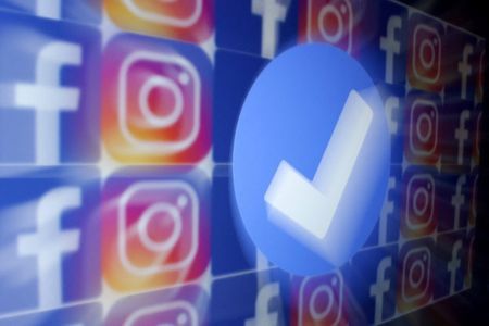 FILE PHOTO A blue verification badge and the logos of Facebook and Instagram are seen in this picture illustration taken January 19 2023. REUTERSDado RuvicIllustrationFile Photo