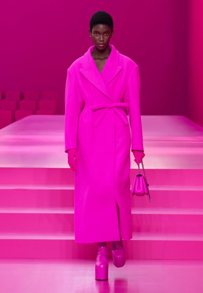 Part of the Barbiecore trend, hot pink was a big hit last year. Photo: Valentino