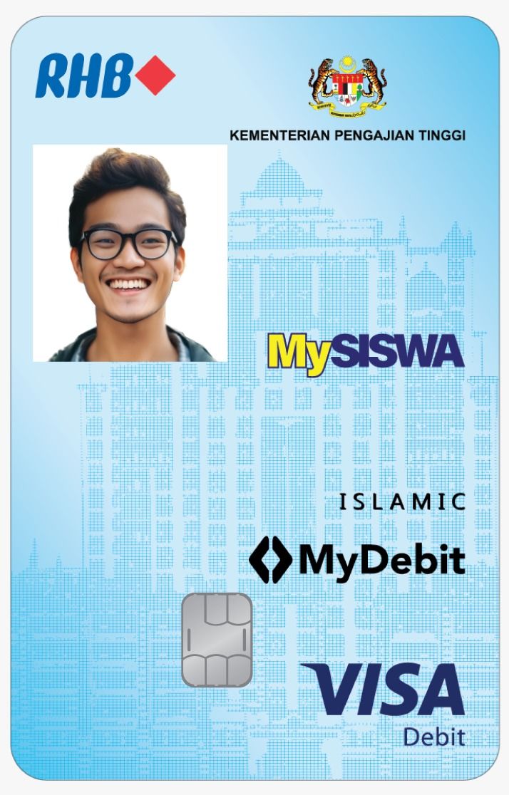 The RHB MySiswa Debit Card-i is a multi-purpose student smart card that functions as both a student matriculation card and debit card.