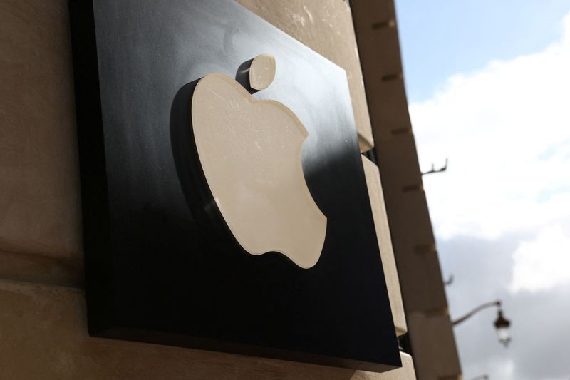 An Apple logo is pictured outside an Apple store in Lille France September 13 2023. REUTERSStephanie Lecocq